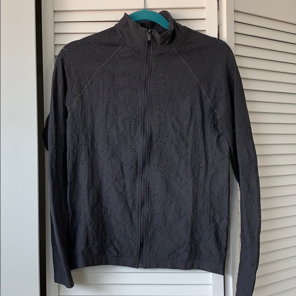 Fabletics Grey Seamless Pointelle Luciana Jacket